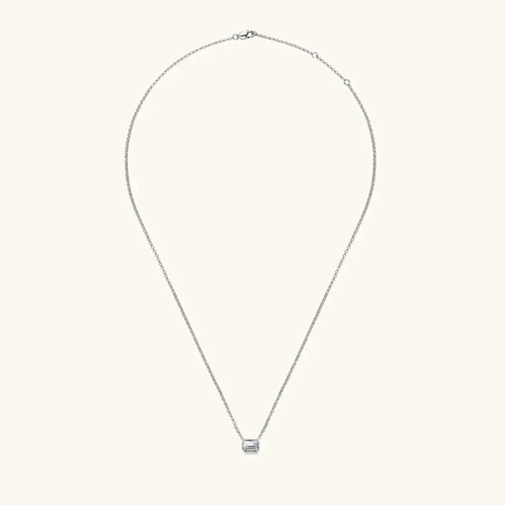 Moissanite Pendant Necklace - 1 Carat Sterling Silver Velanci