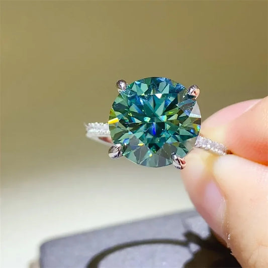 Ring Elena - 5 Carat Moissanite Zircon Sterling Silver Women's Ring Velanci