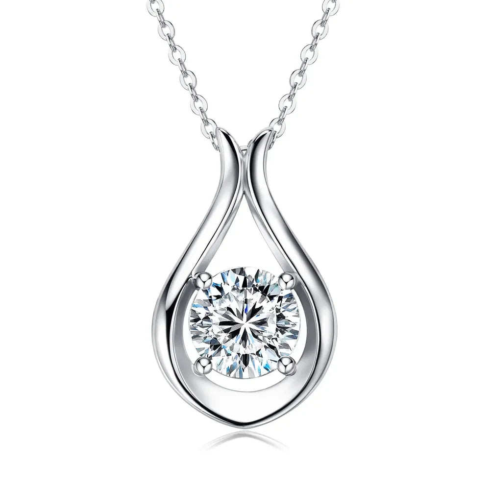 2 Carat Moissanite Necklace - Gold Plated Sterling Silver Velanci
