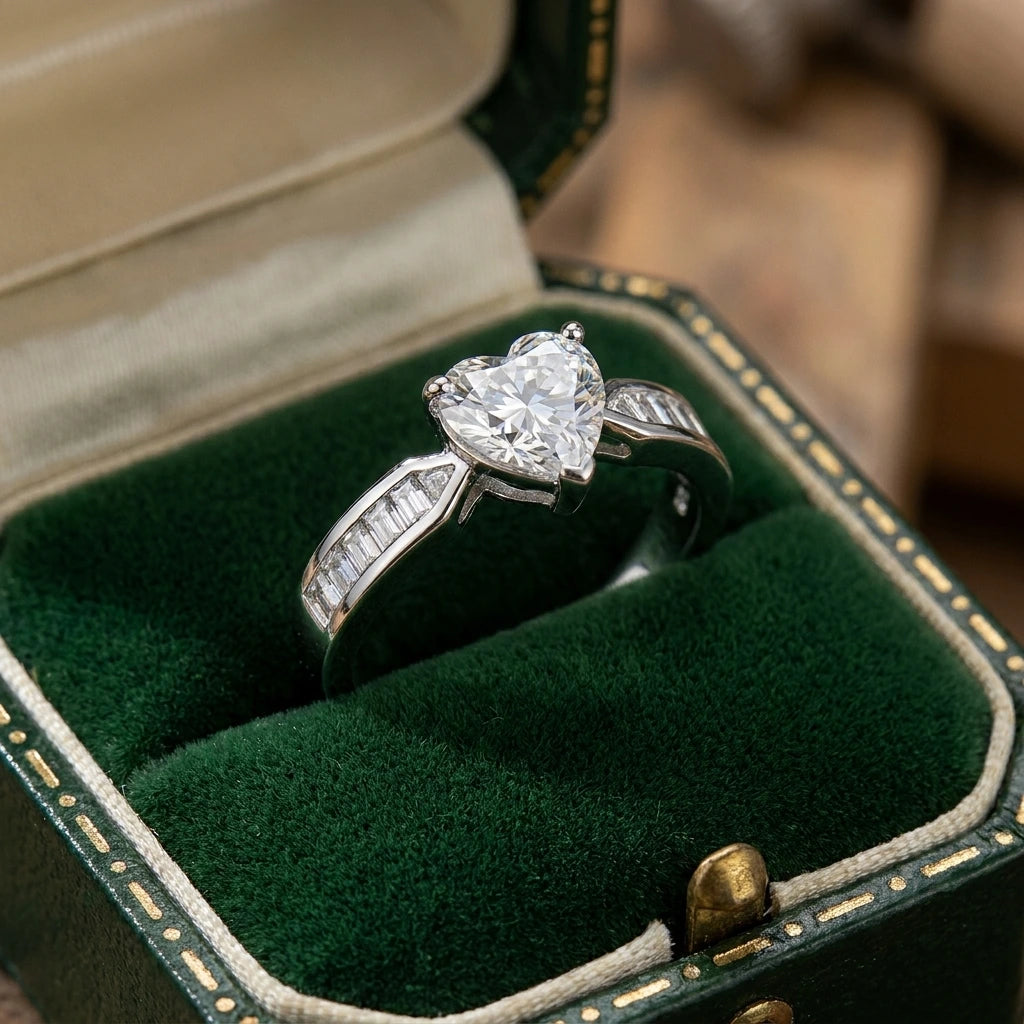 1 Carat Moissanite Sterling Silver Ring Aria - Daily Shine Women's Ring Velanci