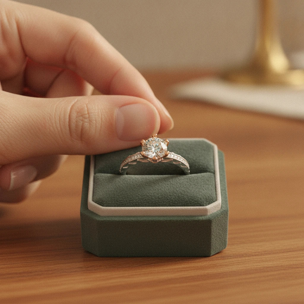 1 Carat Moissanite Sterling Silver Ring Francesca - Sparkle Women's Ring Velanci