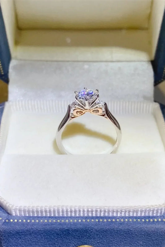 2 Carat Moissanite Sterling Silver Ring Aurelia - SeaGlow Women's Ring Velanci