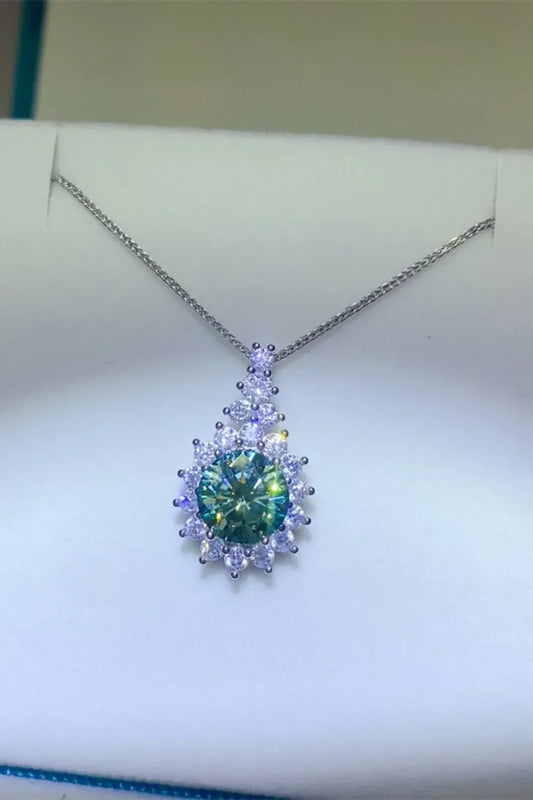 Moissanite Sterling Silver Necklace, 3 Carat, Sparkling Velanci