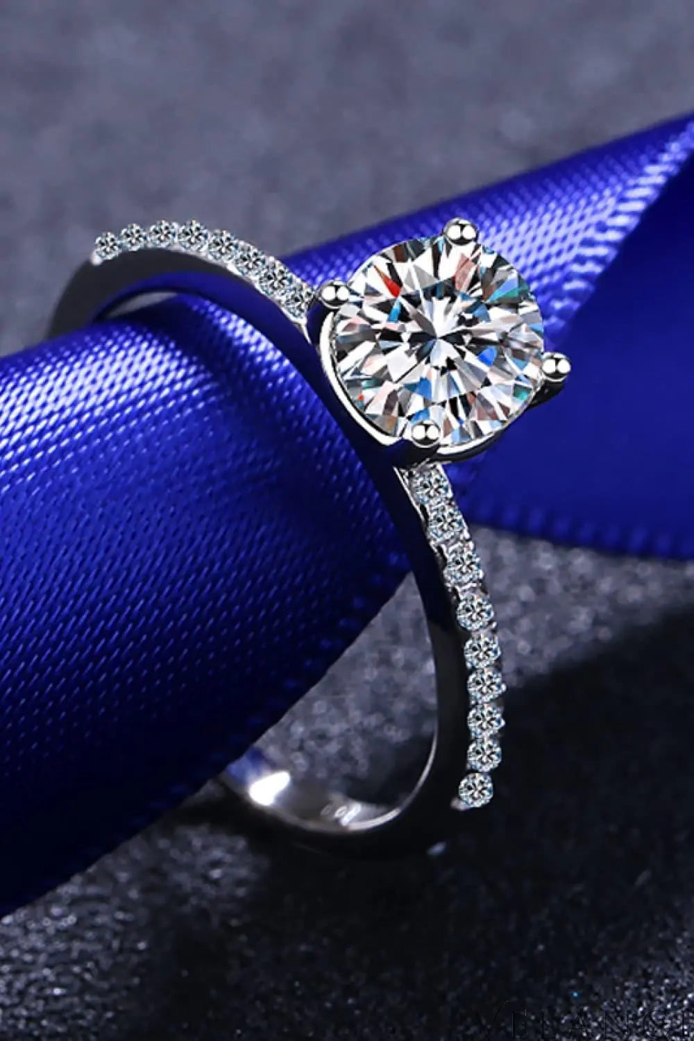 Ring Isabella - 1 Carat Moissanite, Rhodium-Plated Women's Ring Velanci