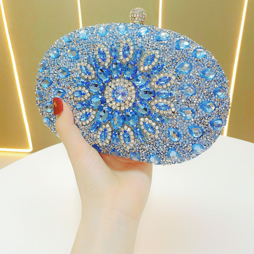 Lustre Divin Clutch Handbag with Diamond Accents
