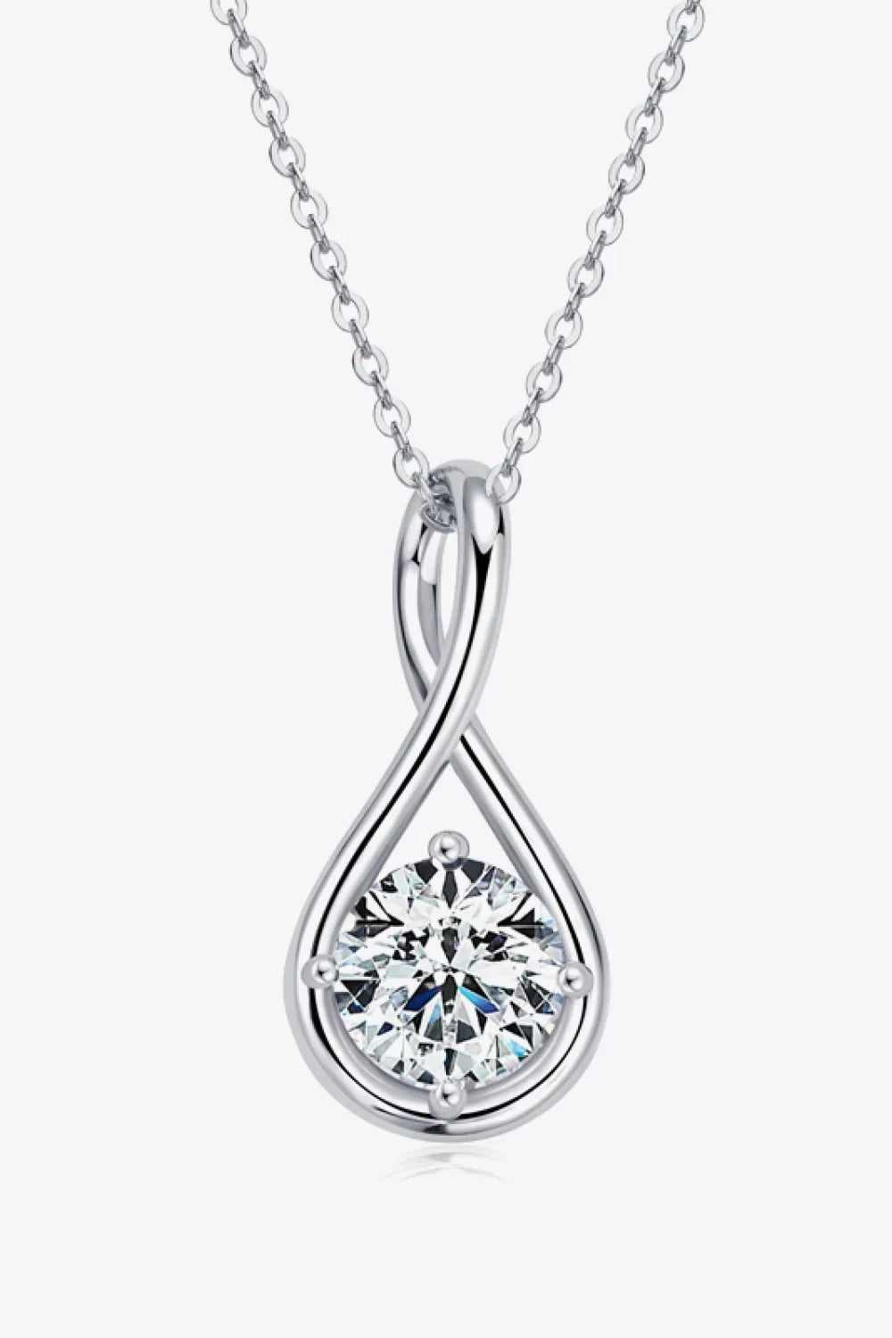 2 Carat Moissanite Sterling Silver Necklace - Minimalist Velanci