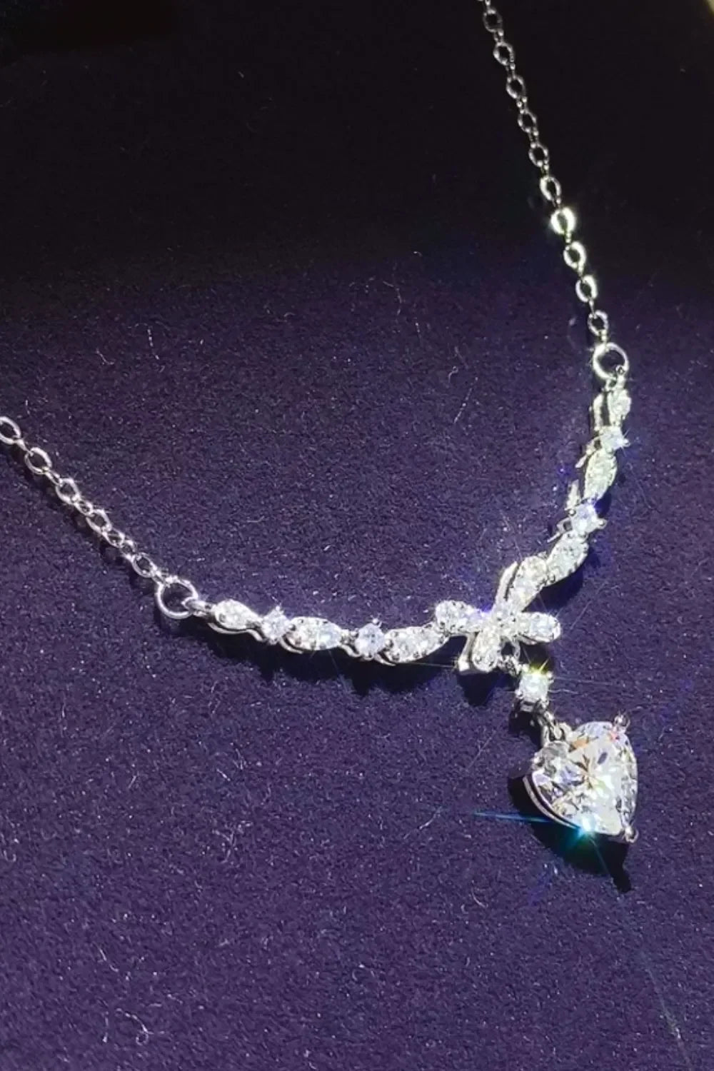 1 Carat Sterling Silver Moissanite Necklace - Minimal Shine Velanci