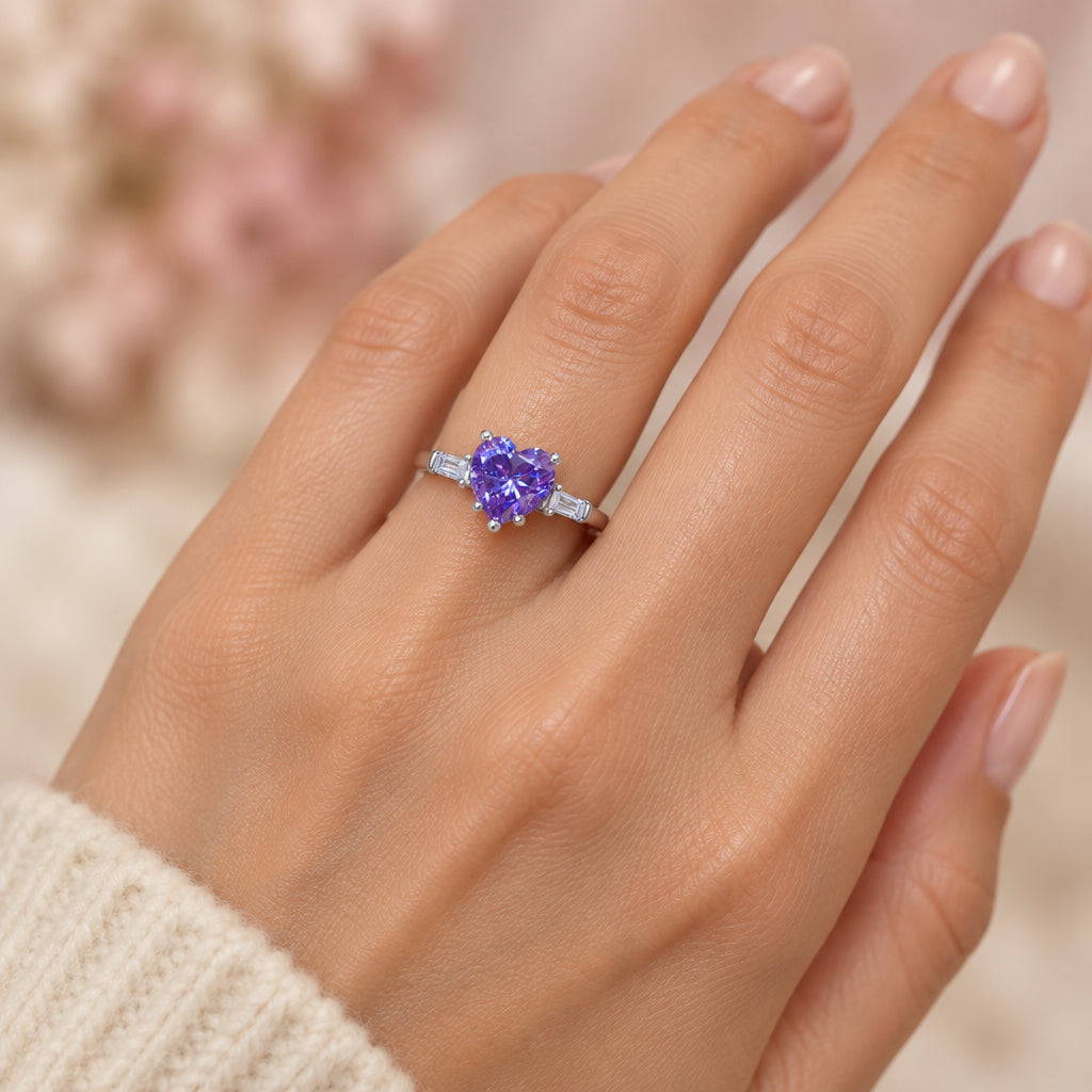 1 Carat Moissanite Heart Ring Alessandra - Coastal Elegance Women's Ring Velanci