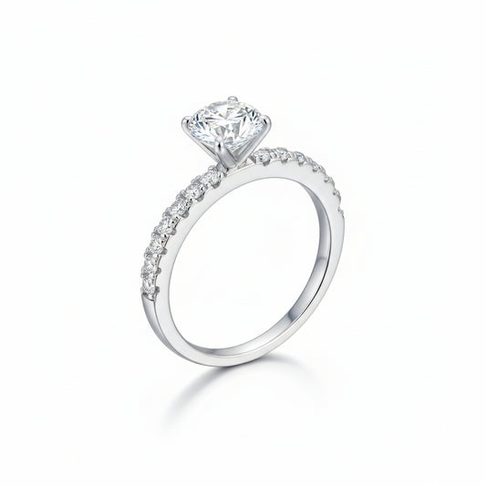 Ring Isabella - 0.8ct Moissanite Platinum-Plated Solitaire Women's Ring Velanci