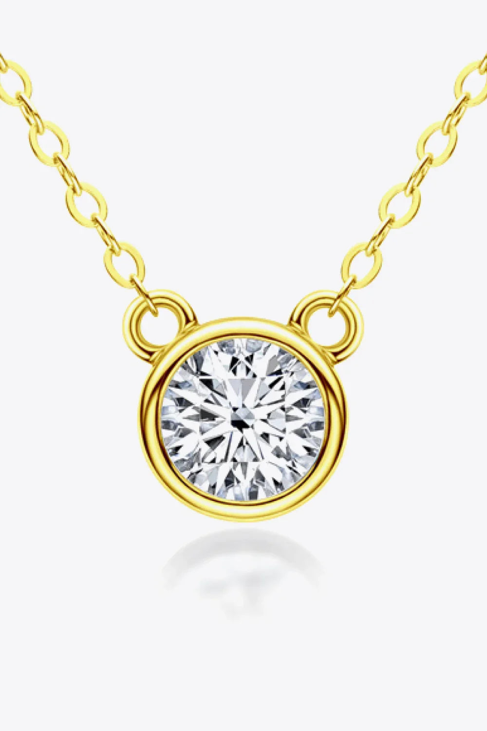 Moissanite 1Ct Pendant Necklace - Bezel Set Sterling Silver Velanci