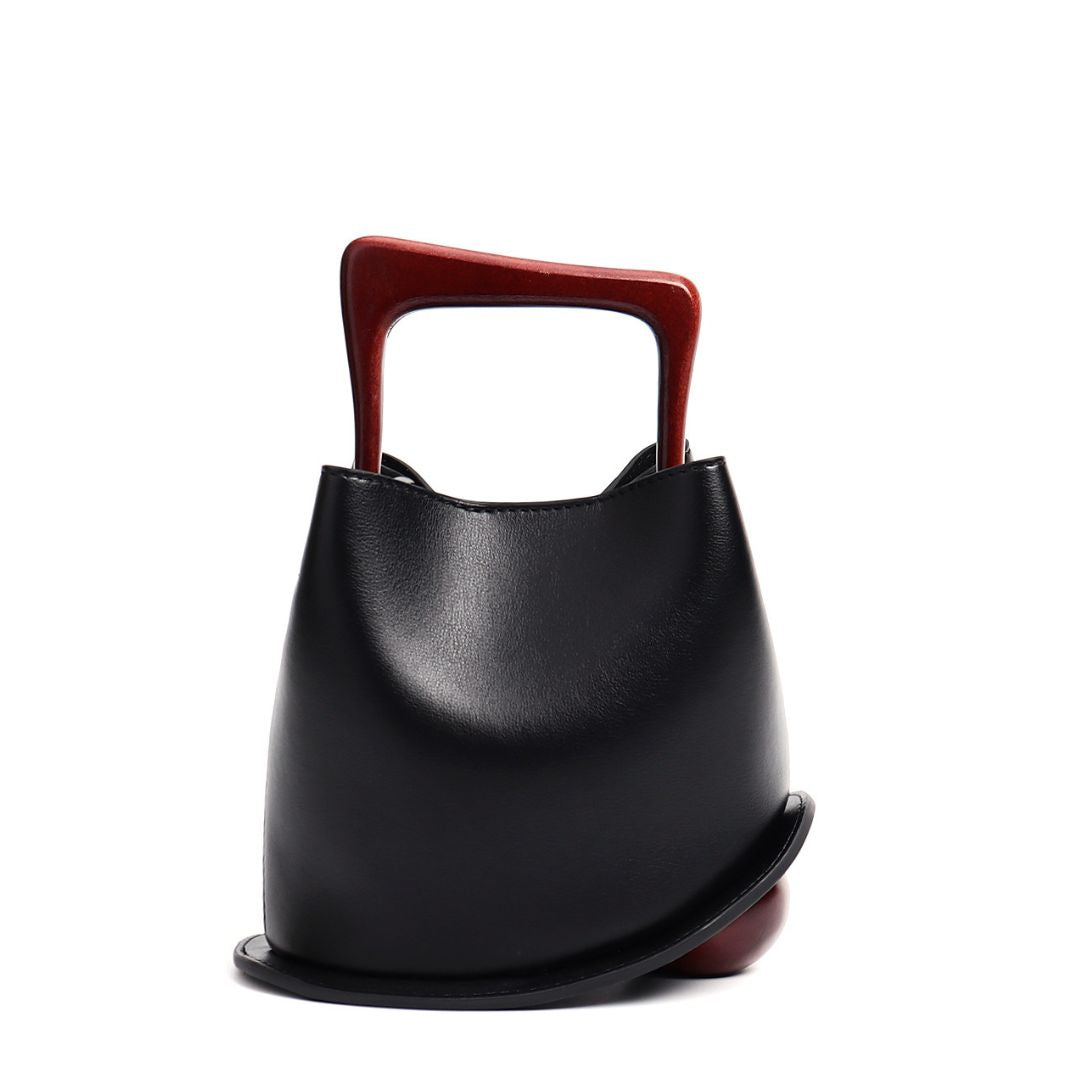 Fleur de Minuit Leather Handbag: Midnight Elegance Unveiled