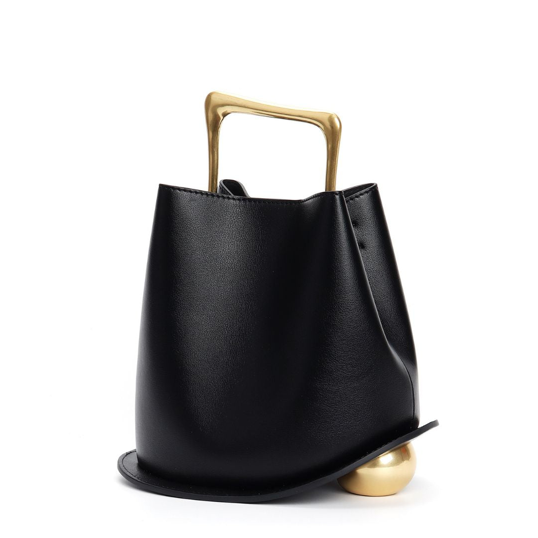 Fleur de Minuit Leather Handbag: Midnight Elegance Unveiled