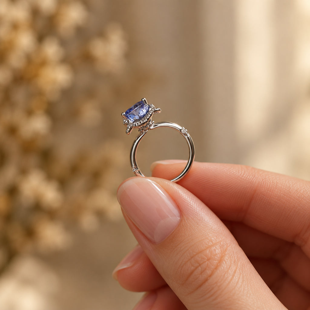 Ring Giulia - 2 Carat Moissanite Center, Sterling Silver Women's Ring Velanci