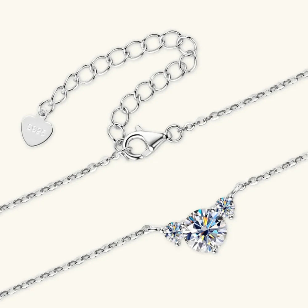 1.2 Carat Moissanite Sterling Silver Necklace - D Color VVS1 Velanci
