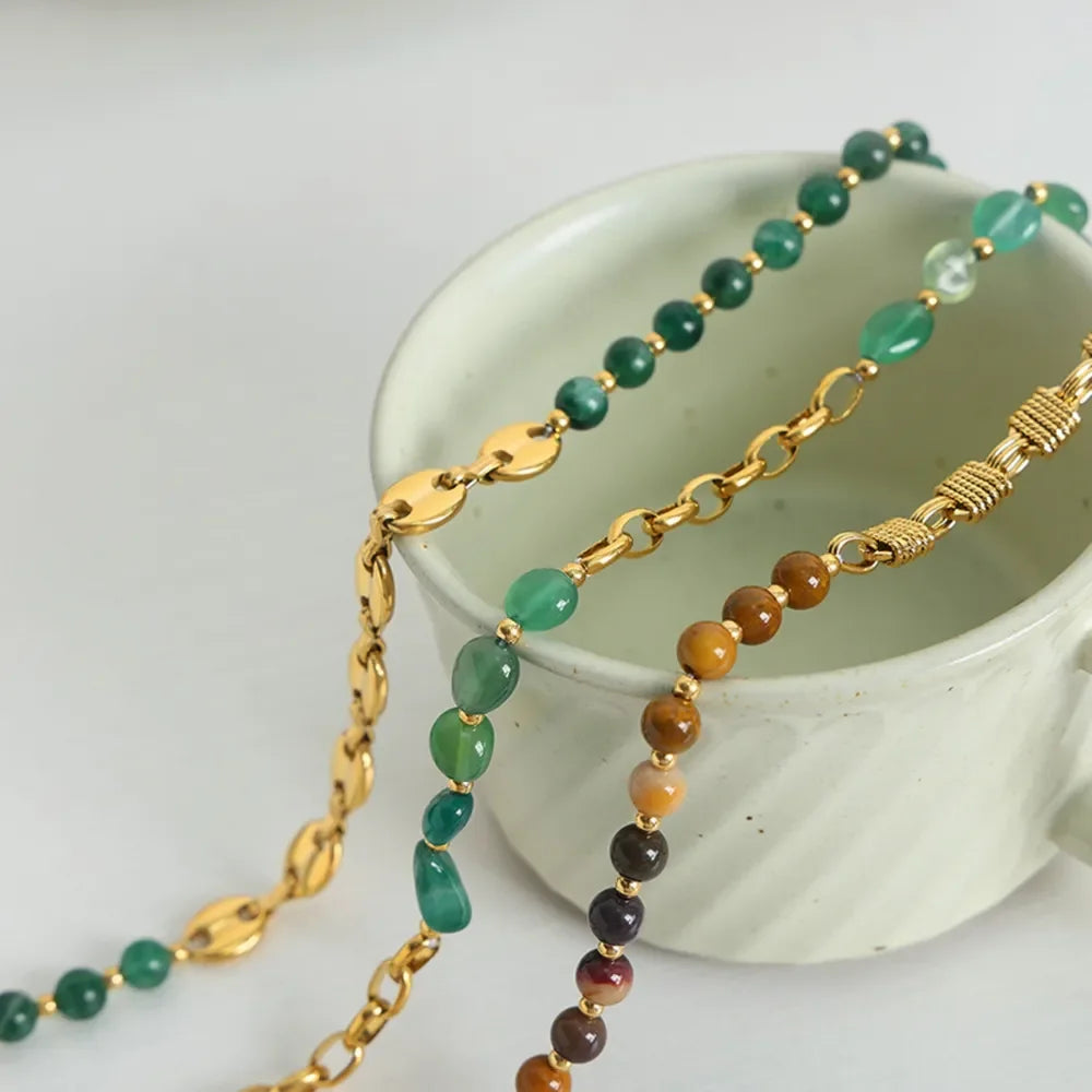 Beaded Titanium Steel Necklace - Adjustable Hypoallergenic Velanci