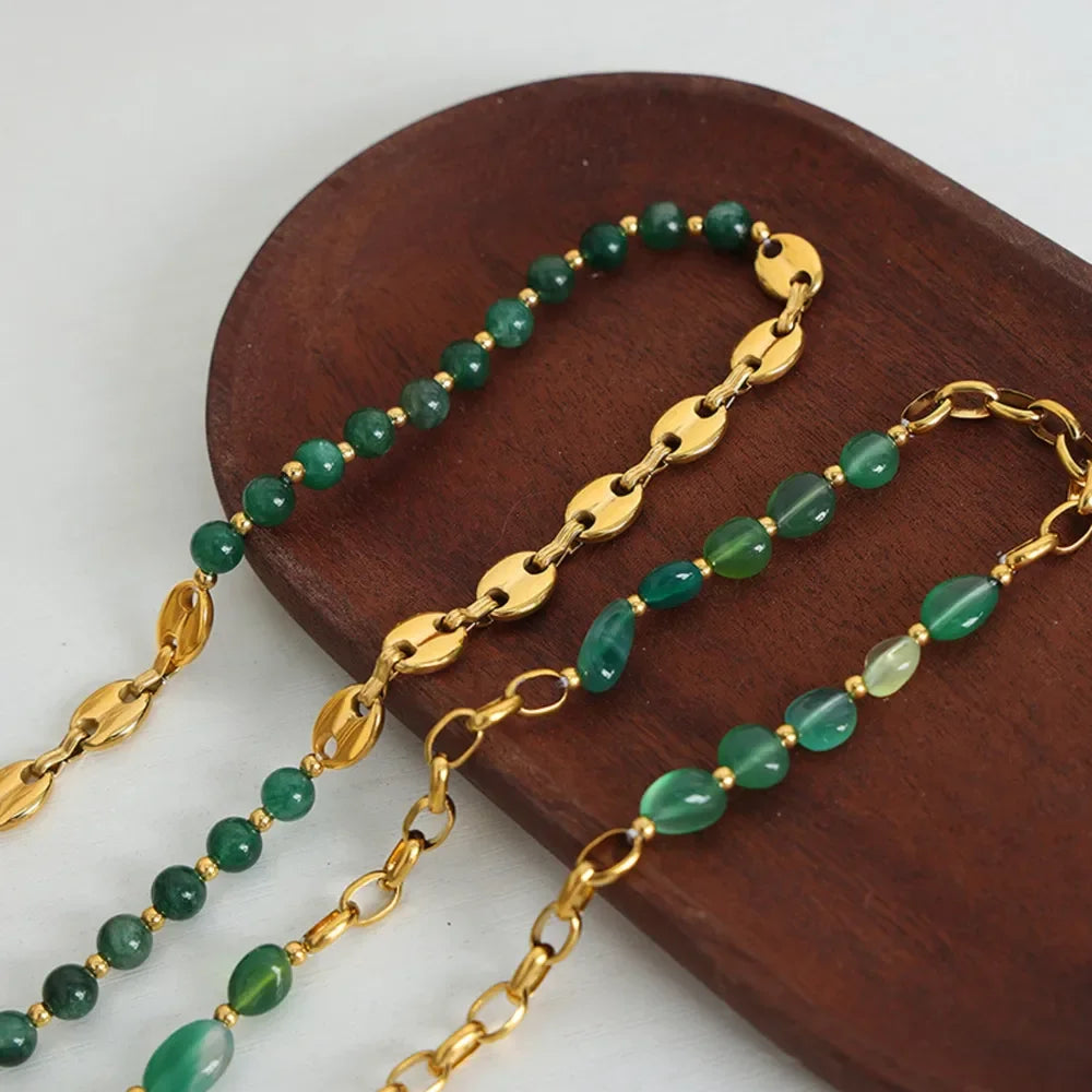 Beaded Titanium Steel Necklace - Adjustable Hypoallergenic Velanci