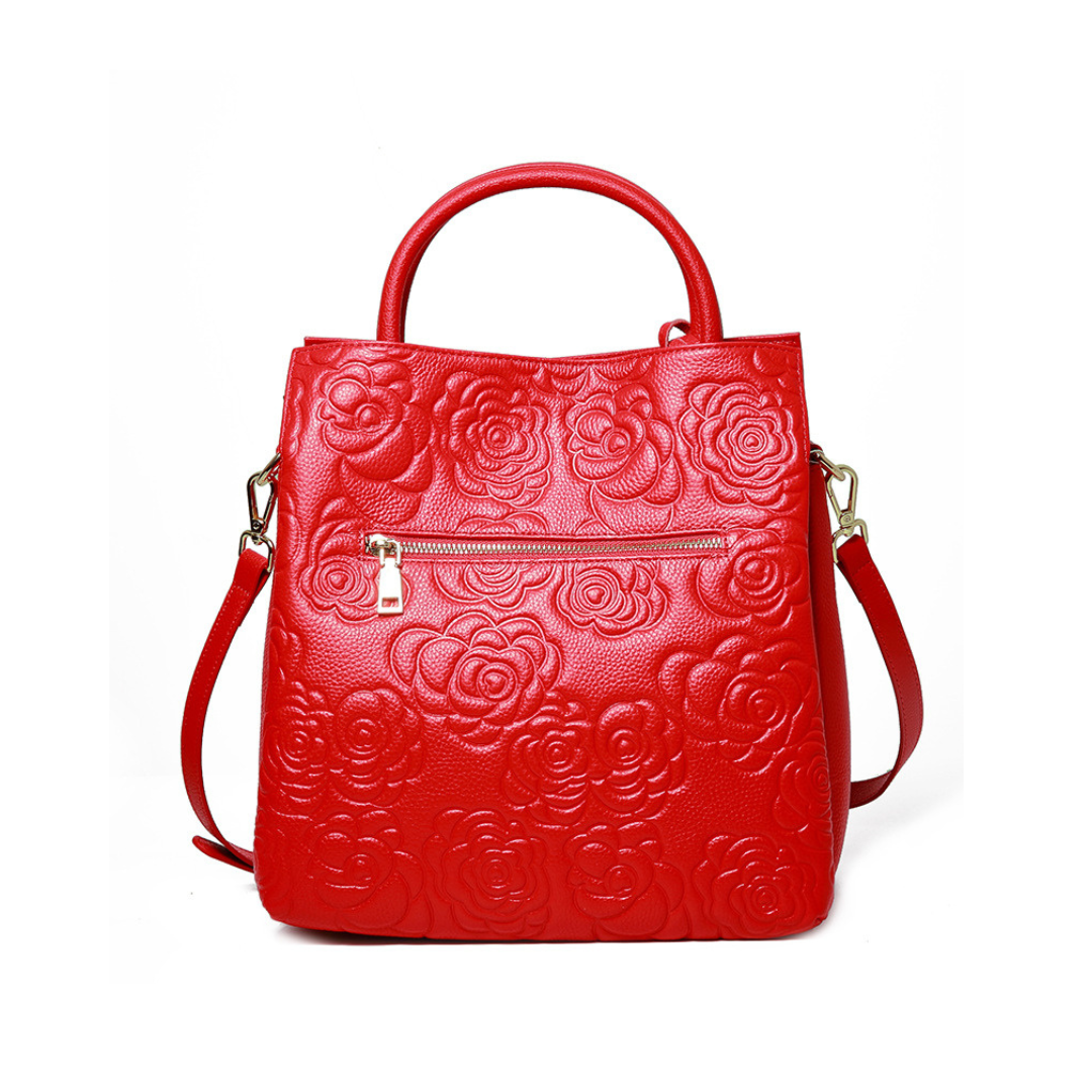 Velanci Monarch Rose Leather Handbag