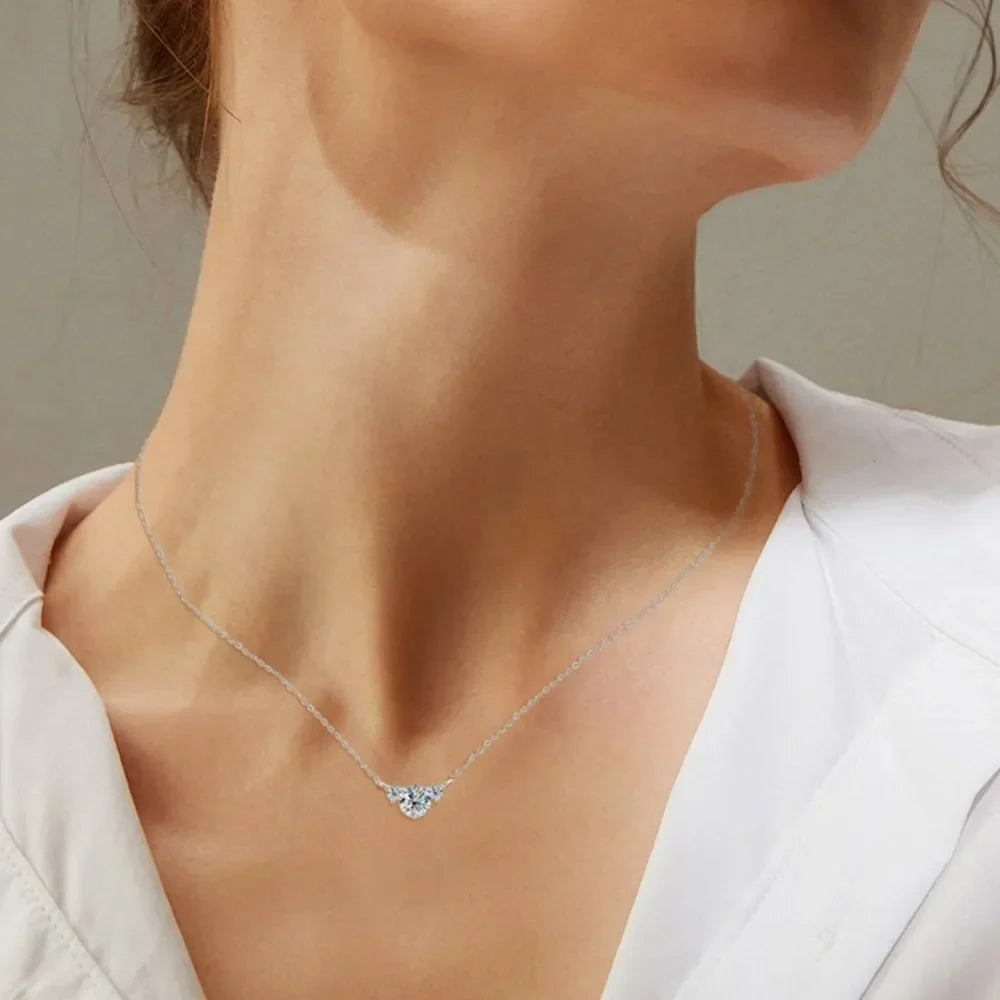 1.2 Carat Moissanite Sterling Silver Necklace - D Color VVS1 Velanci