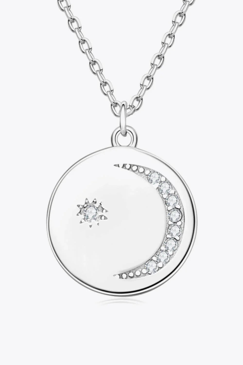 Moissanite Round Sterling Silver Necklace - All-Day Comfort Velanci