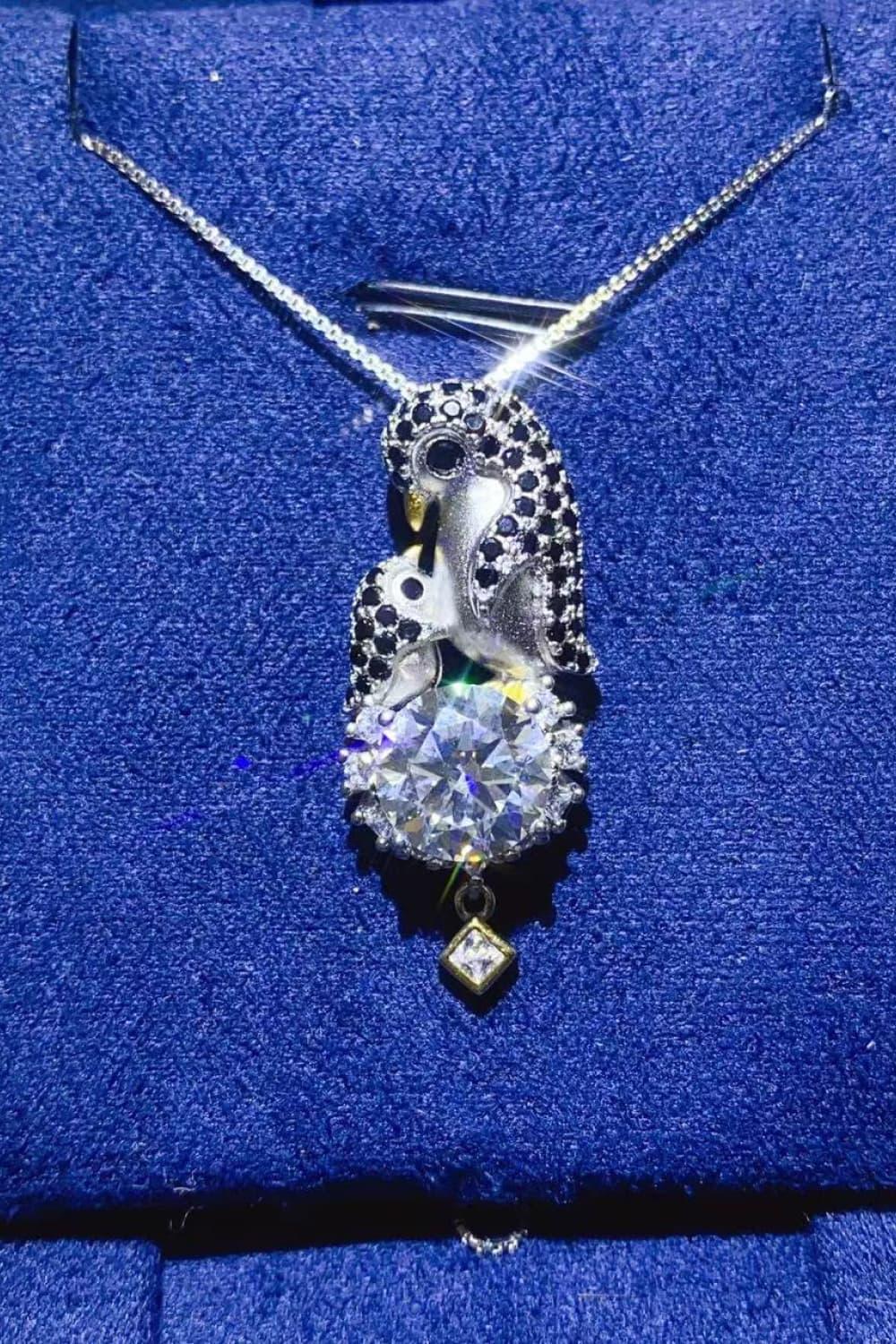 2 Carat Moissanite Necklace - Sterling Silver Setting Velanci