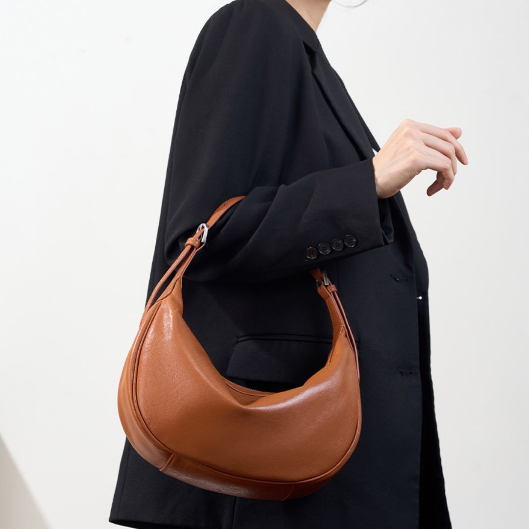 Evening Glow Luxe Leather Handbag