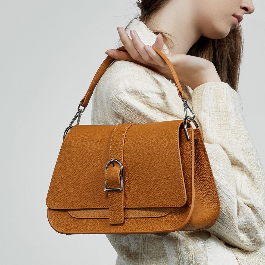 Huntington Veil Handbag: Timeless Elegance in Genuine Leather