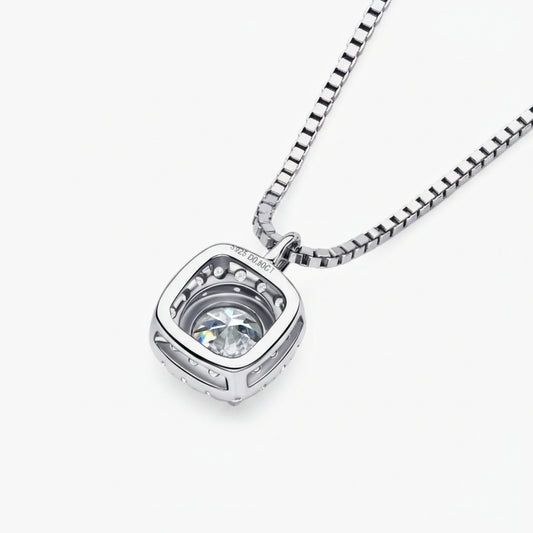 Platinum-Plated Moissanite Necklace - Coastal Minimalist Velanci
