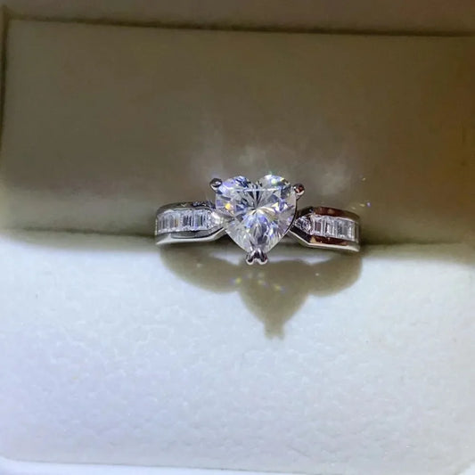 1 Carat Moissanite Sterling Silver Ring Aria - Daily Shine Women's Ring Velanci