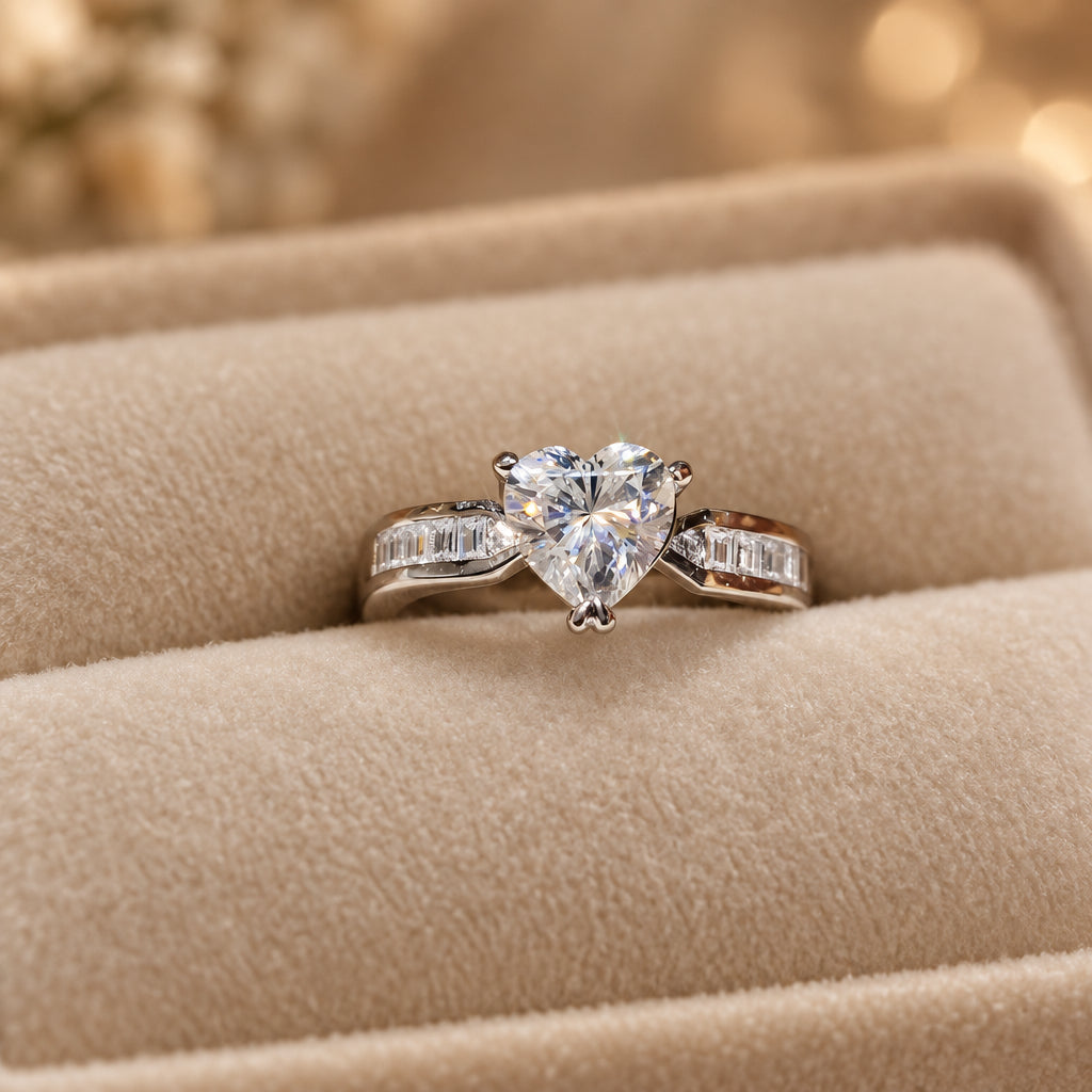 1 Carat Moissanite Sterling Silver Ring Aria - Daily Shine Women's Ring Velanci