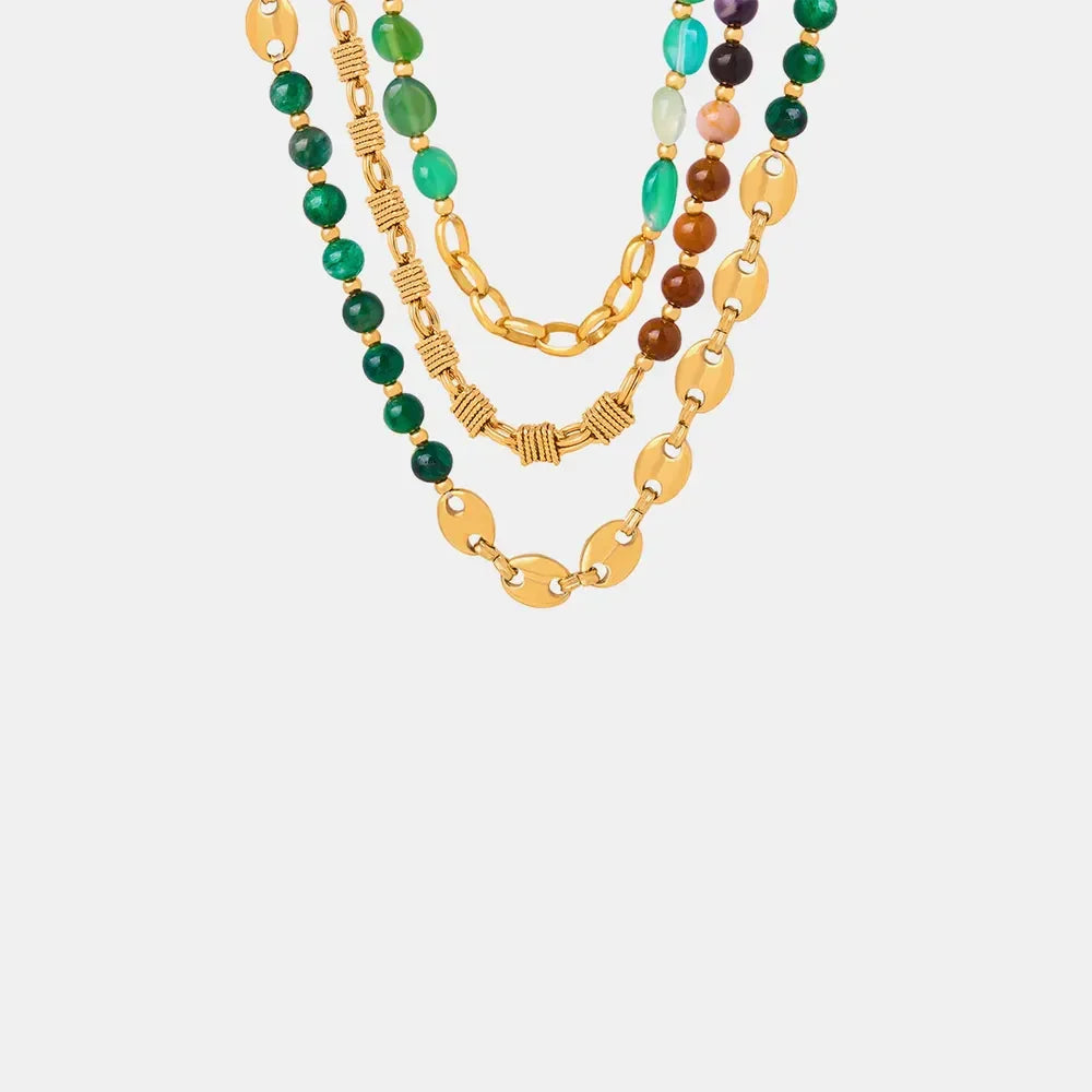 Beaded Titanium Steel Necklace - Adjustable Hypoallergenic Velanci