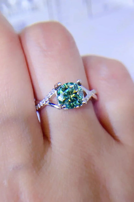1Ct Moissanite Sterling Silver Ring Giulia - Coastal Sparkle Women's Ring Velanci