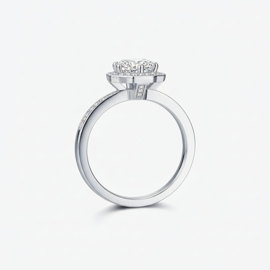 Ring Isabella Halo Sparkle - 1 Carat Moissanite Silver Women's Ring Velanci