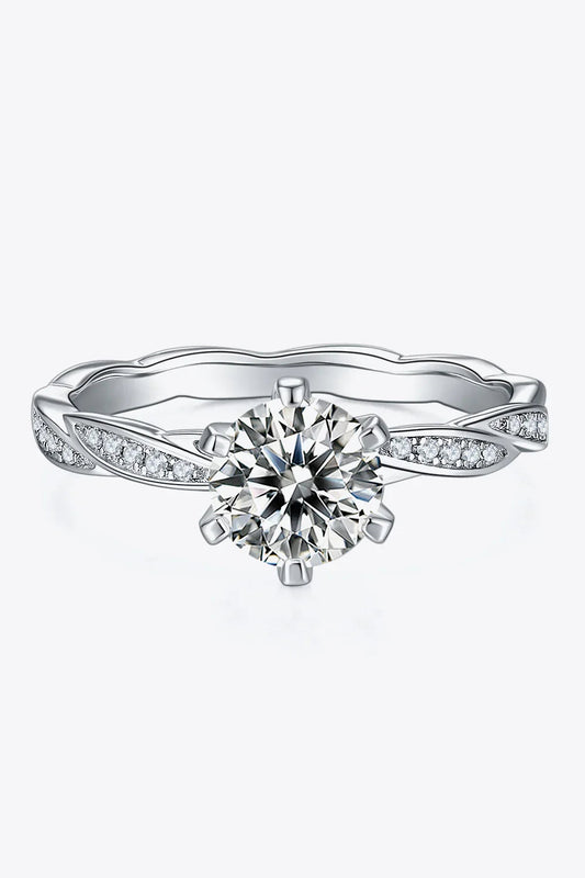 Ring Valentina - 1 Carat Moissanite, Sterling Silver Women's Ring Velanci