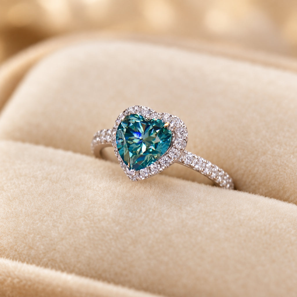 1 Carat Moissanite Heart Ring Bianca - Tarnish-Resistant Women's Ring Velanci