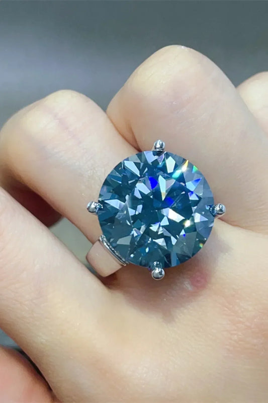 Moissanite Sterling Silver Ring Anna - 20 Carat Center Stone Women's Ring Velanci