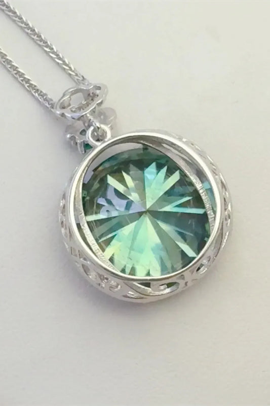 Moissanite Sterling Silver Pendant Necklace Everyday Wear Velanci