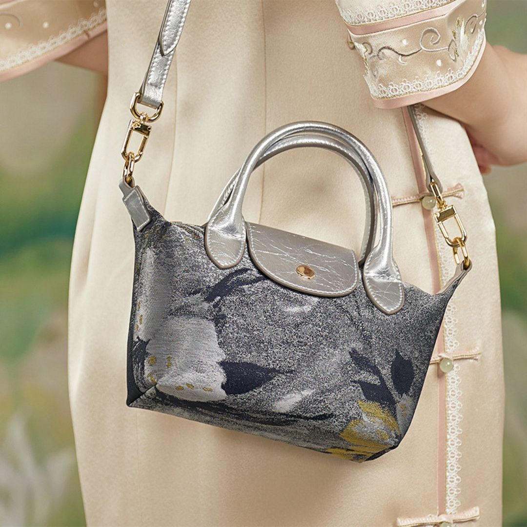 Velanci Heirloom Bloom Denim Handbag