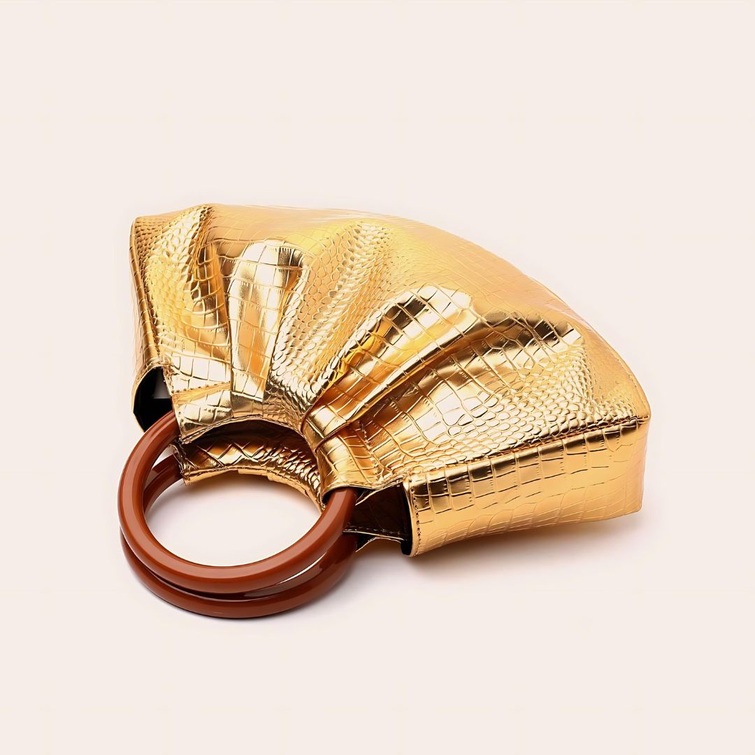 Velanci Golden Marquise Leather Handbag