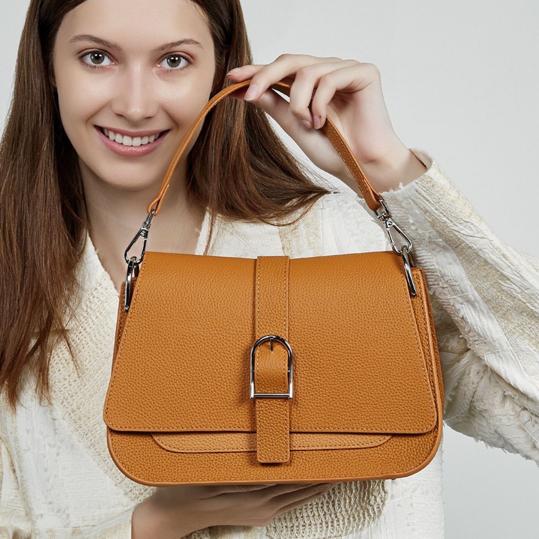 Huntington Veil Handbag: Timeless Elegance in Genuine Leather