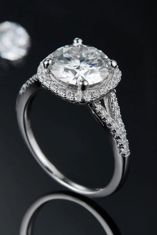 3 Carat Moissanite Halo Ring Giulia - Bold Center Sparkle Women's Ring Velanci