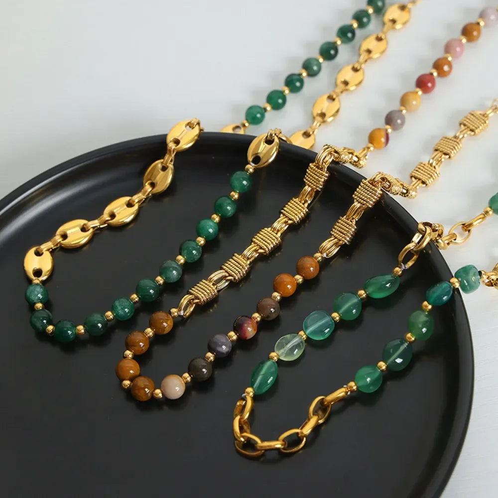 Beaded Titanium Steel Necklace - Adjustable Hypoallergenic Velanci