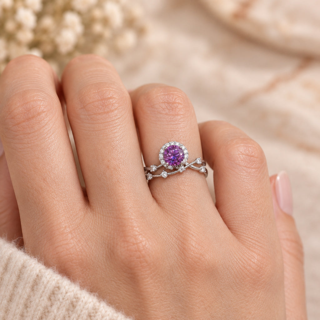 1 Carat Moissanite Ring Giulia - Ocean Sparkle For Everyday Women's Ring Velanci