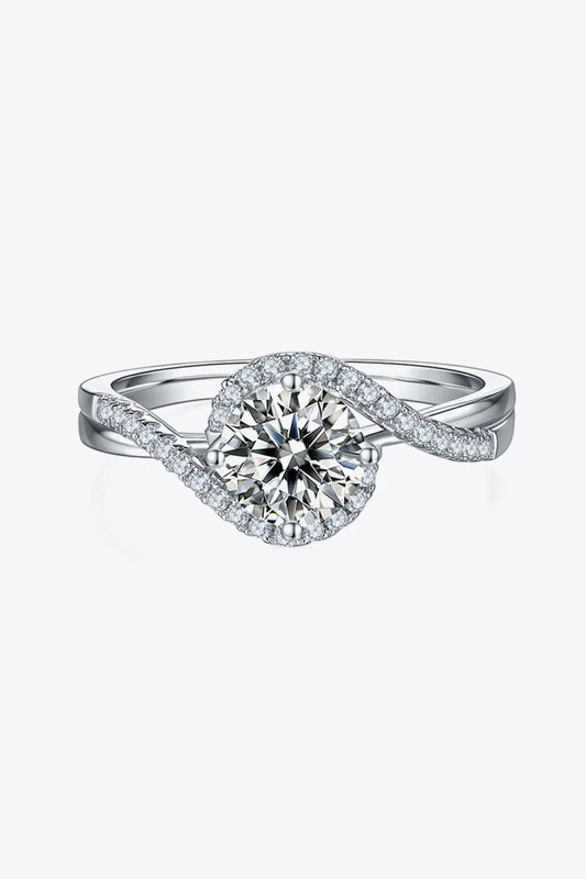 Moissanite Ring Ariella - Crisscross 1Ct Sterling Silver Women's Ring Velanci