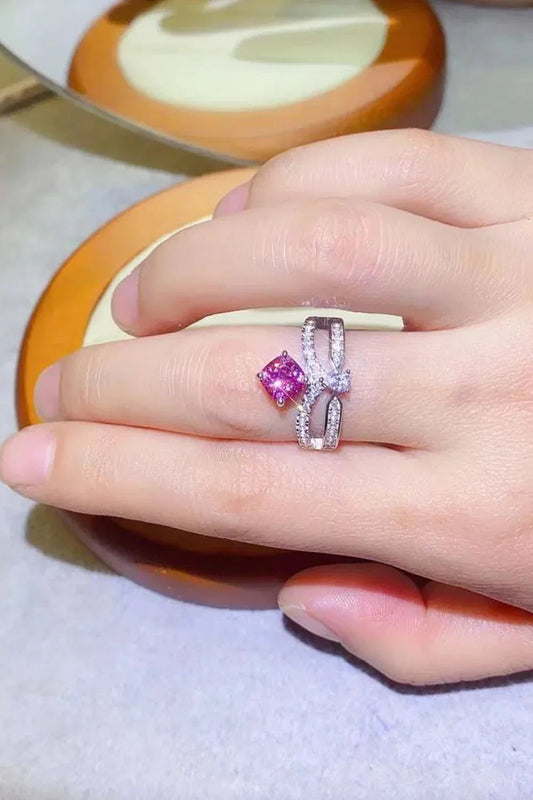 1 Carat Moissanite Ring Isabella - Sterling Silver Setting Women's Ring Velanci