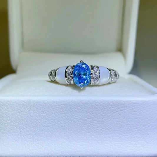 Ring Alessia - 1 Carat Moissanite Sterling Silver Ring Women's Ring Velanci
