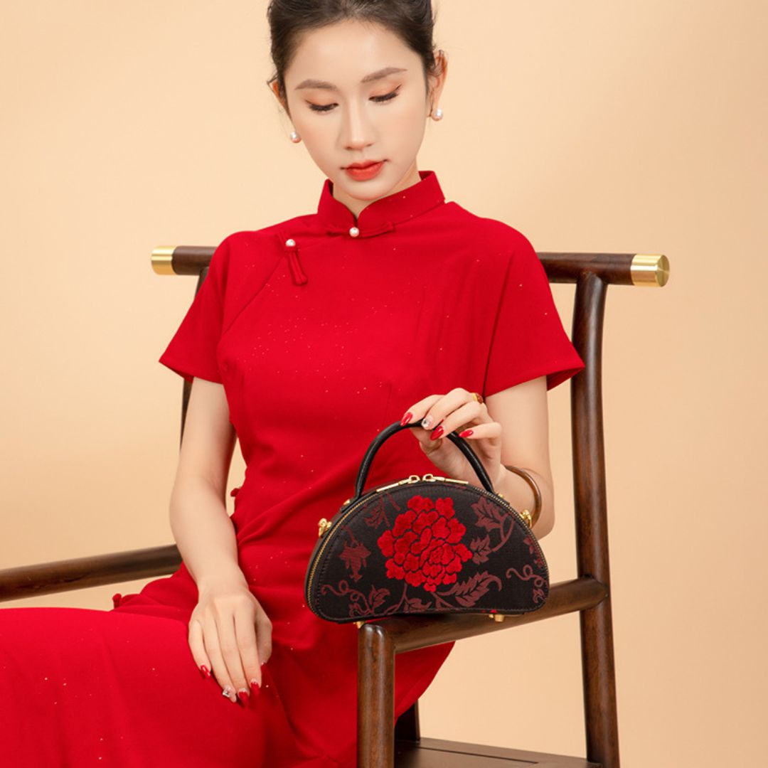 Majestic Rose Velvet Handbag by Velanci