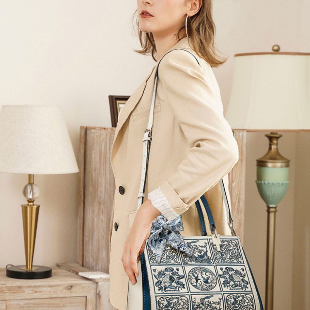 Velanci Midnight Veil Leather Handbag