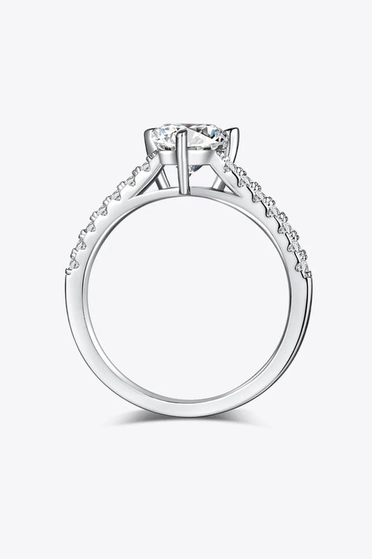 Ring Raffaella - 1ct Triangle Moissanite Silver Band Women's Ring Velanci