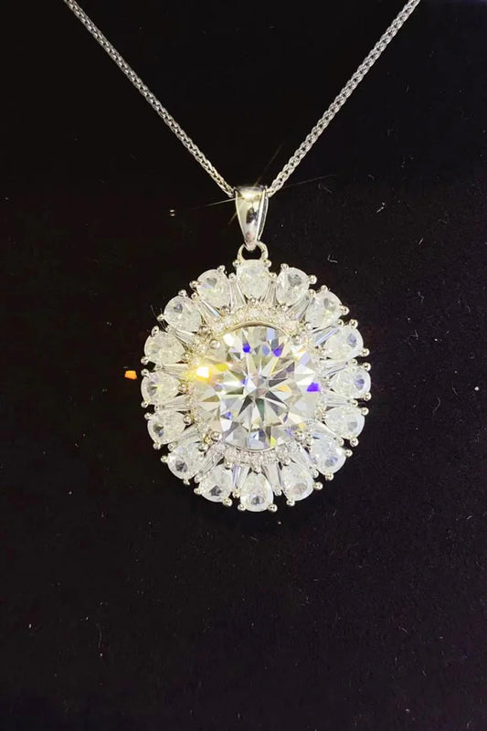 5 Carat Moissanite Platinum-Plated Sterling Silver Necklace Velanci