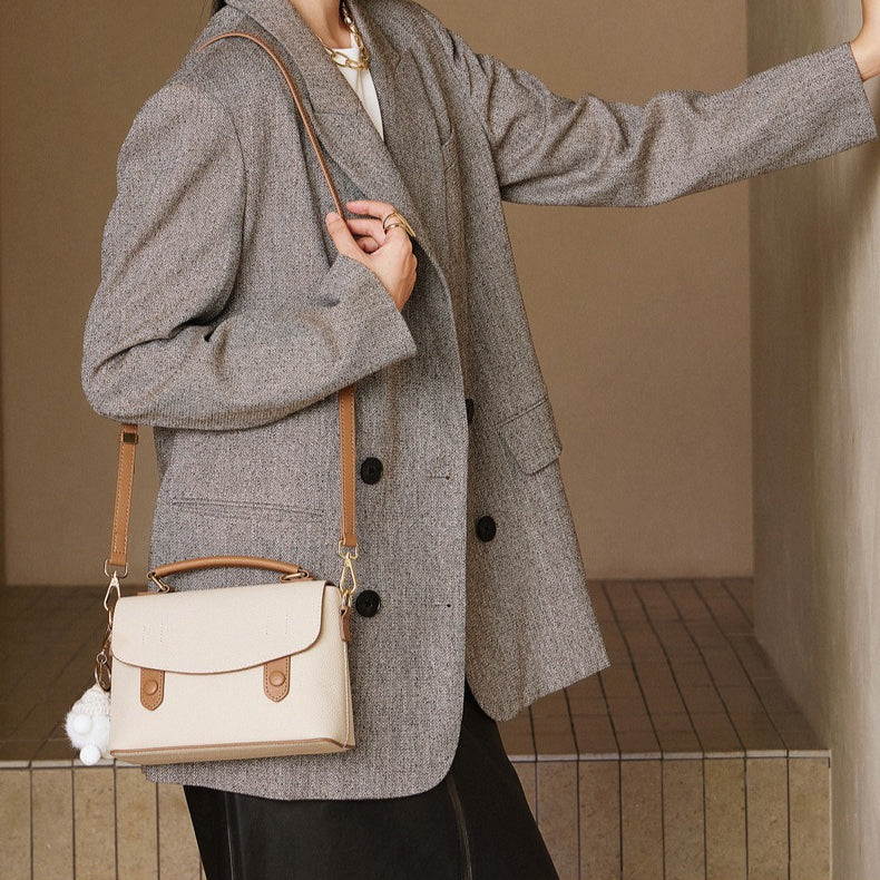 Pebbled Leather Top-Handle Bag with Cloud Charm